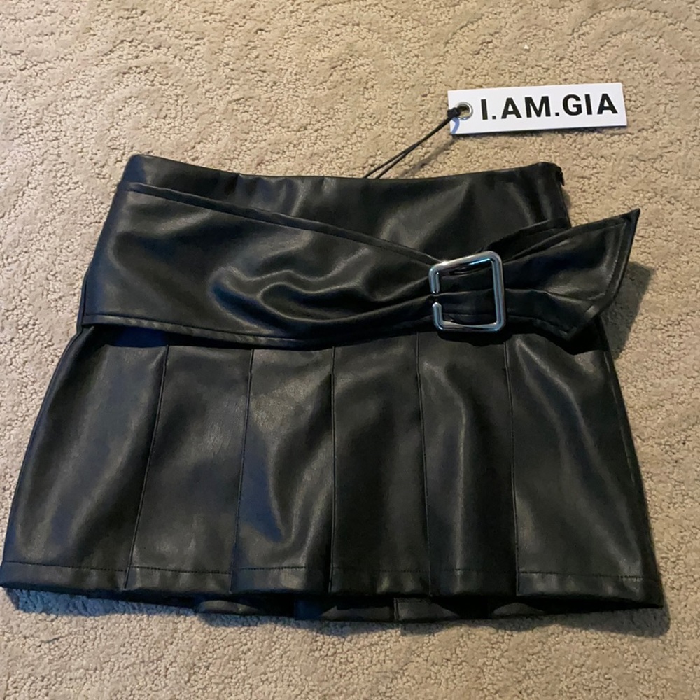 I.AM.GIA faux leather circle skirt